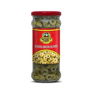 NATURE'S HOME SLICED GREEN OLIVES 370GM (DW-180GM)