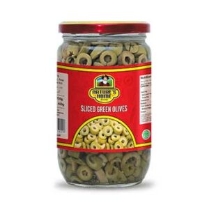 NATURE'S HOME SLICED GREEN OLIVES 720GM (DW-450GM)